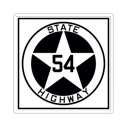 Texas 54 1917 (Texas) (Road Sign) STICKER Vinyl Kiss-Cut Decal 4 Inch White - The Sticker Space