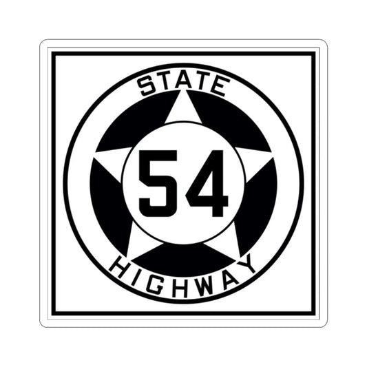 Texas 54 1935 (Texas) (Road Sign) STICKER Vinyl Kiss-Cut Decal 2 Inch White - The Sticker Space