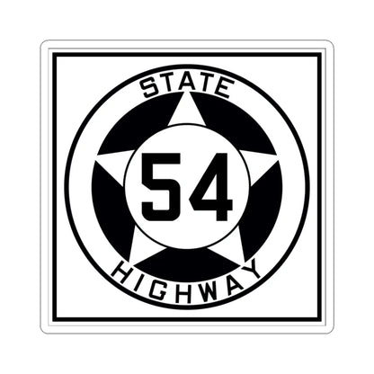 Texas 54 1935 (Texas) (Road Sign) STICKER Vinyl Kiss-Cut Decal 3 Inch White - The Sticker Space