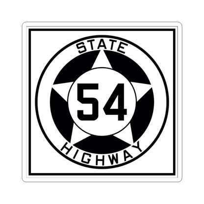 Texas 54 1935 (Texas) (Road Sign) STICKER Vinyl Kiss-Cut Decal 4 Inch White - The Sticker Space