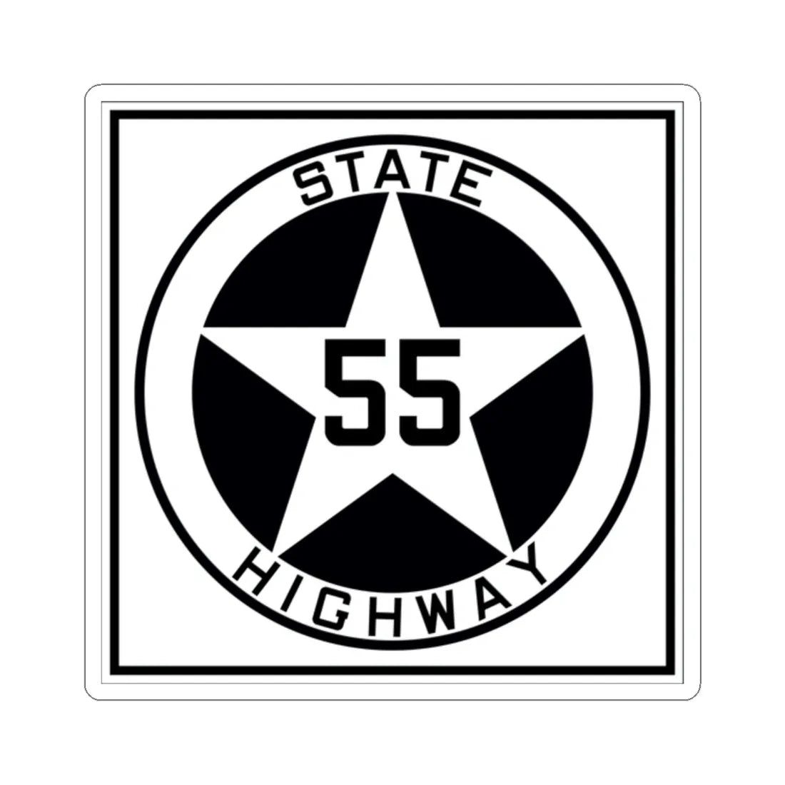 Texas 55 1917 (Texas) (Road Sign) STICKER Vinyl Kiss-Cut Decal 2 Inch White - The Sticker Space