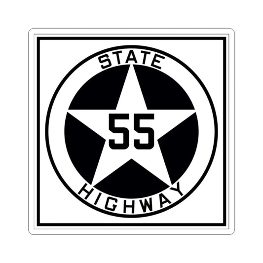 Texas 55 1917 (Texas) (Road Sign) STICKER Vinyl Kiss-Cut Decal 2 Inch White - The Sticker Space