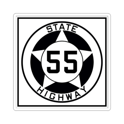 Texas 55 1935 (Texas) (Road Sign) STICKER Vinyl Kiss-Cut Decal 2 Inch White - The Sticker Space