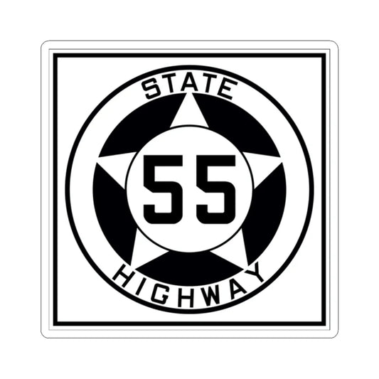 Texas 55 1935 (Texas) (Road Sign) STICKER Vinyl Kiss-Cut Decal 2 Inch White - The Sticker Space