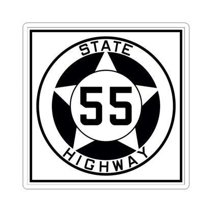 Texas 55 1935 (Texas) (Road Sign) STICKER Vinyl Kiss-Cut Decal 3 Inch White - The Sticker Space