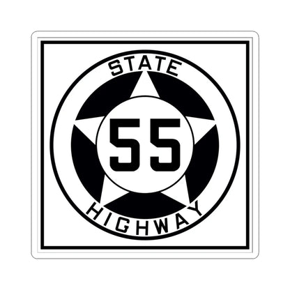 Texas 55 1935 (Texas) (Road Sign) STICKER Vinyl Kiss-Cut Decal 4 Inch White - The Sticker Space