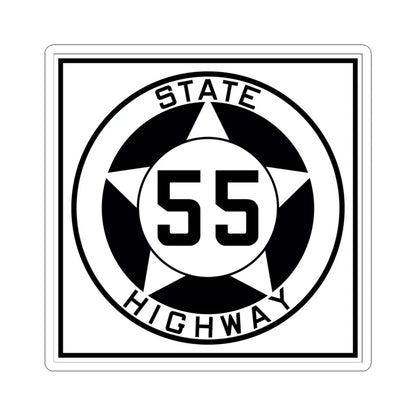 Texas 55 1935 (Texas) (Road Sign) STICKER Vinyl Kiss-Cut Decal 6 Inch White - The Sticker Space