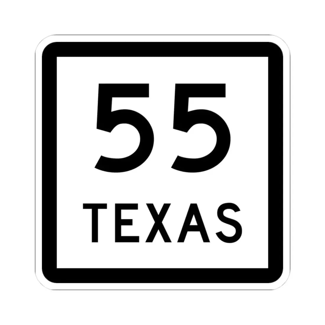 Texas 55 (Texas) (Road Sign) STICKER Vinyl Kiss-Cut Decal 3 Inch White - The Sticker Space