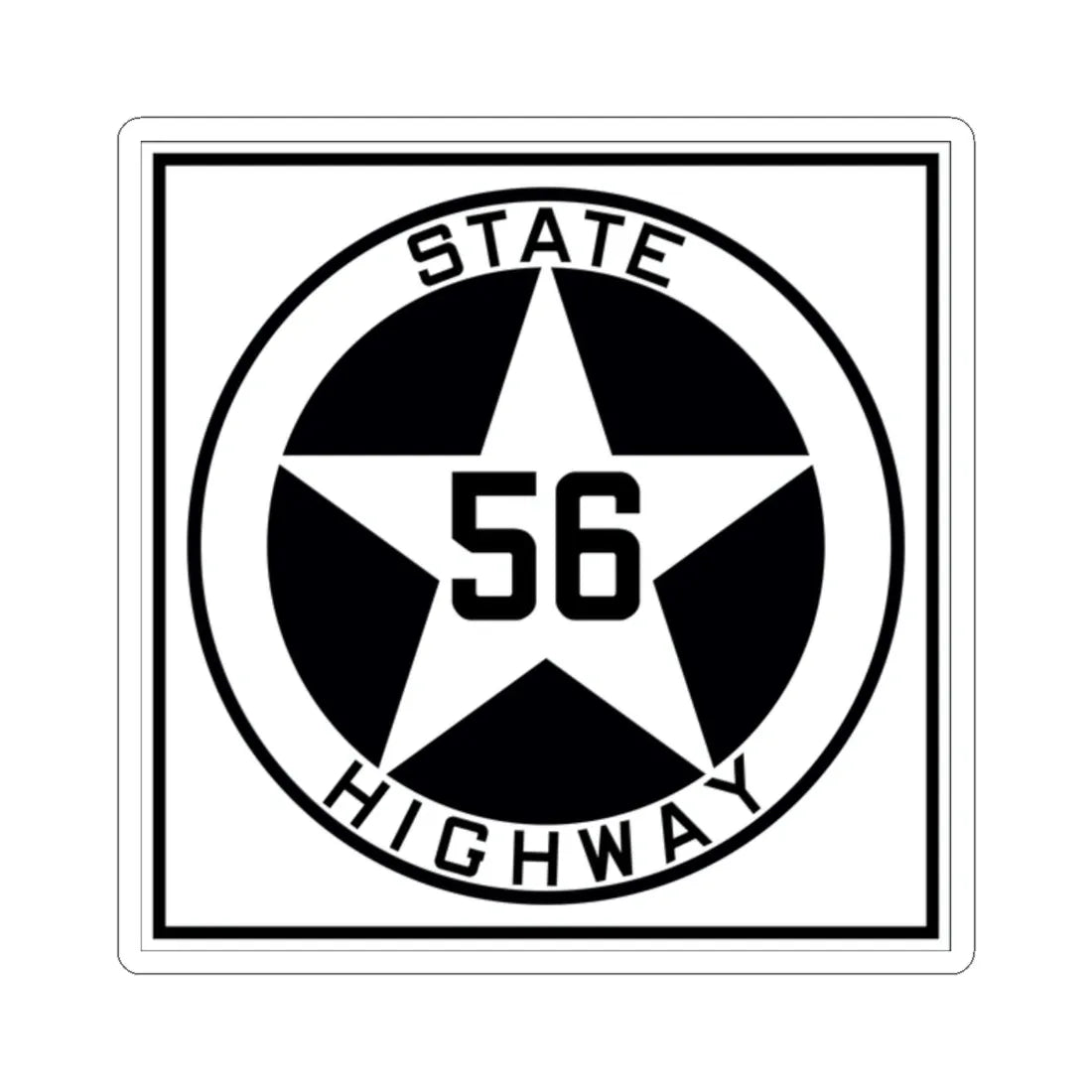 Texas 56 1917 (Texas) (Road Sign) STICKER Vinyl Kiss-Cut Decal 2 Inch White - The Sticker Space
