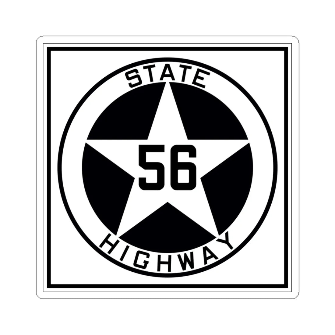 Texas 56 1917 (Texas) (Road Sign) STICKER Vinyl Kiss-Cut Decal 3 Inch White - The Sticker Space