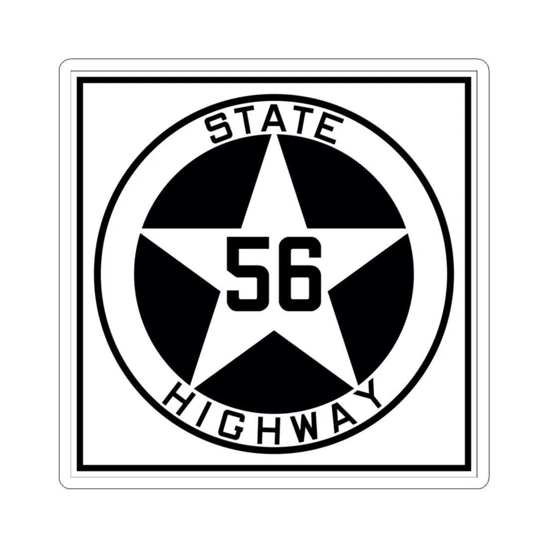 Texas 56 1917 (Texas) (Road Sign) STICKER Vinyl Kiss-Cut Decal 6 Inch White - The Sticker Space