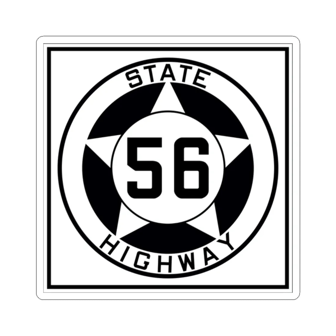 Texas 56 1935 (Texas) (Road Sign) STICKER Vinyl Kiss-Cut Decal 2 Inch White - The Sticker Space