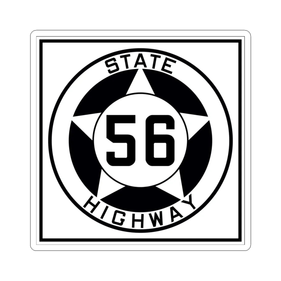 Texas 56 1935 (Texas) (Road Sign) STICKER Vinyl Kiss-Cut Decal 3 Inch White - The Sticker Space