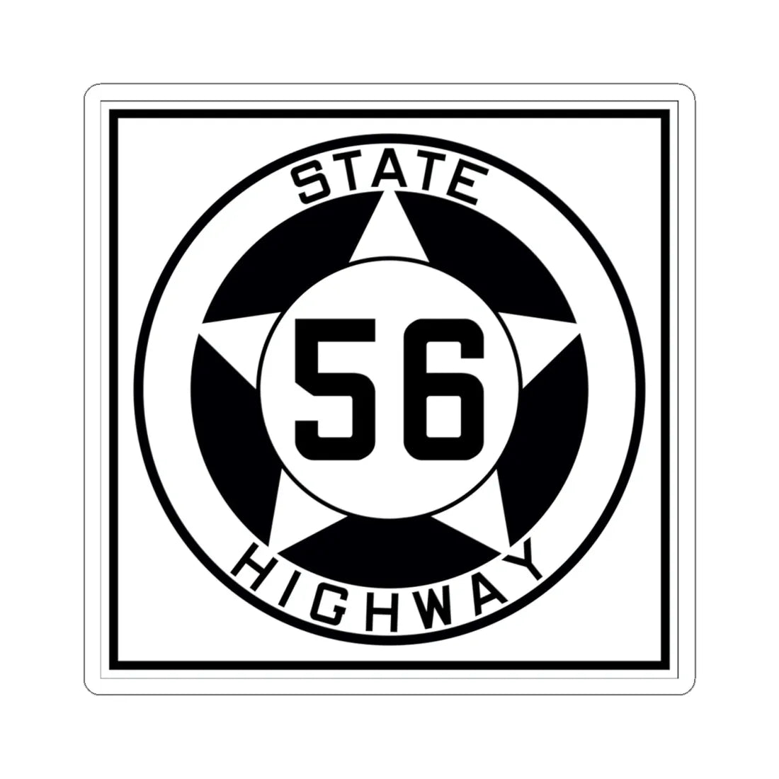 Texas 56 1935 (Texas) (Road Sign) STICKER Vinyl Kiss-Cut Decal 4 Inch White - The Sticker Space