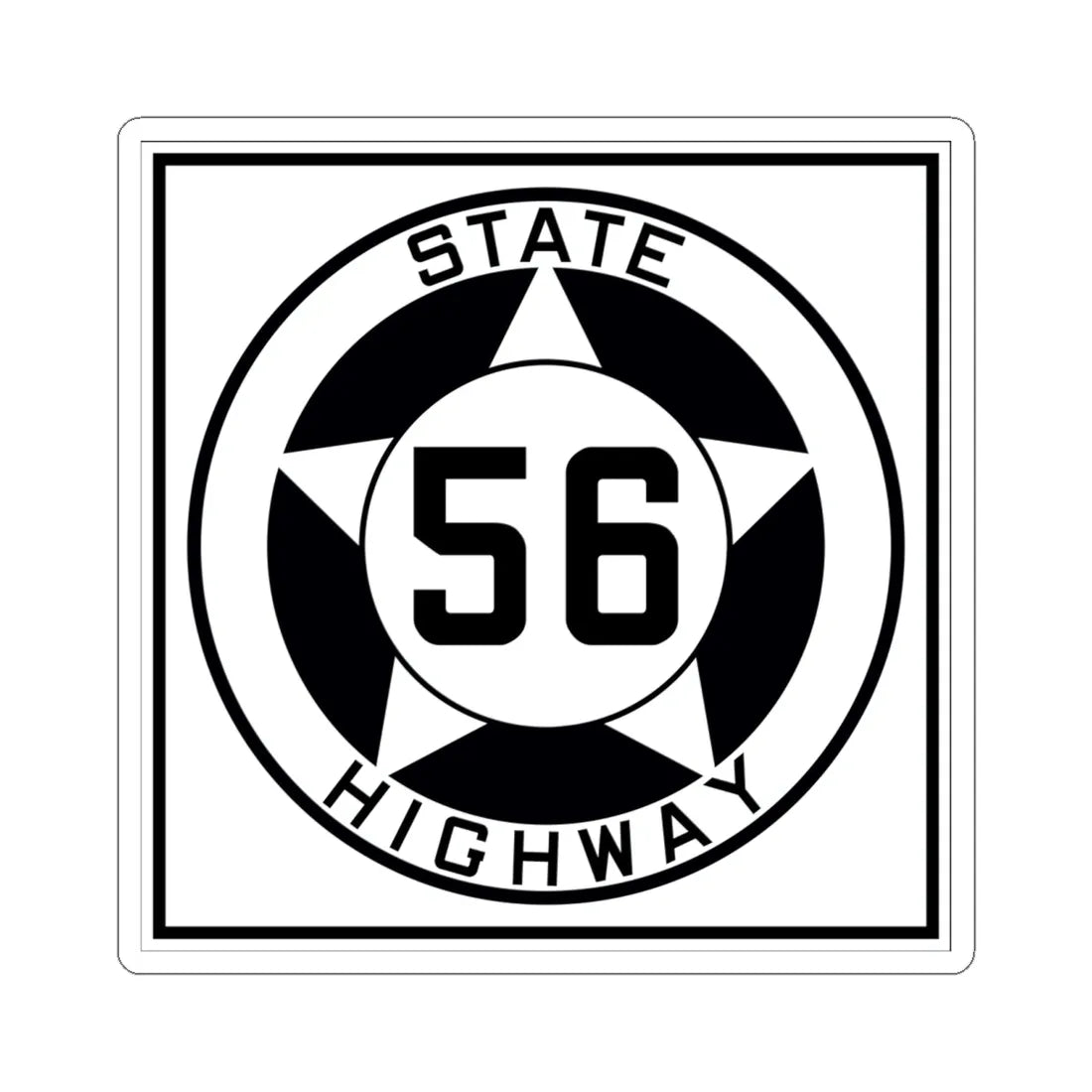 Texas 56 1935 (Texas) (Road Sign) STICKER Vinyl Kiss-Cut Decal 6 Inch White - The Sticker Space