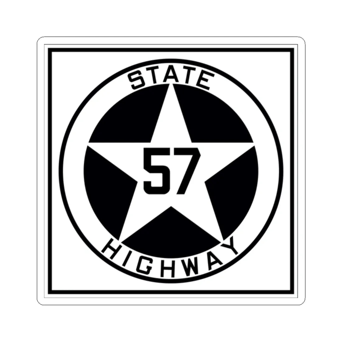 Texas 57 1917 (Texas) (Road Sign) STICKER Vinyl Kiss-Cut Decal 2 Inch White - The Sticker Space