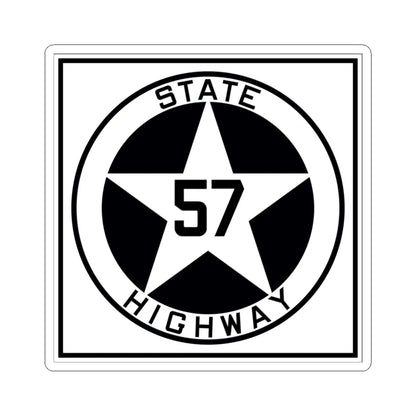 Texas 57 1917 (Texas) (Road Sign) STICKER Vinyl Kiss-Cut Decal 3 Inch White - The Sticker Space