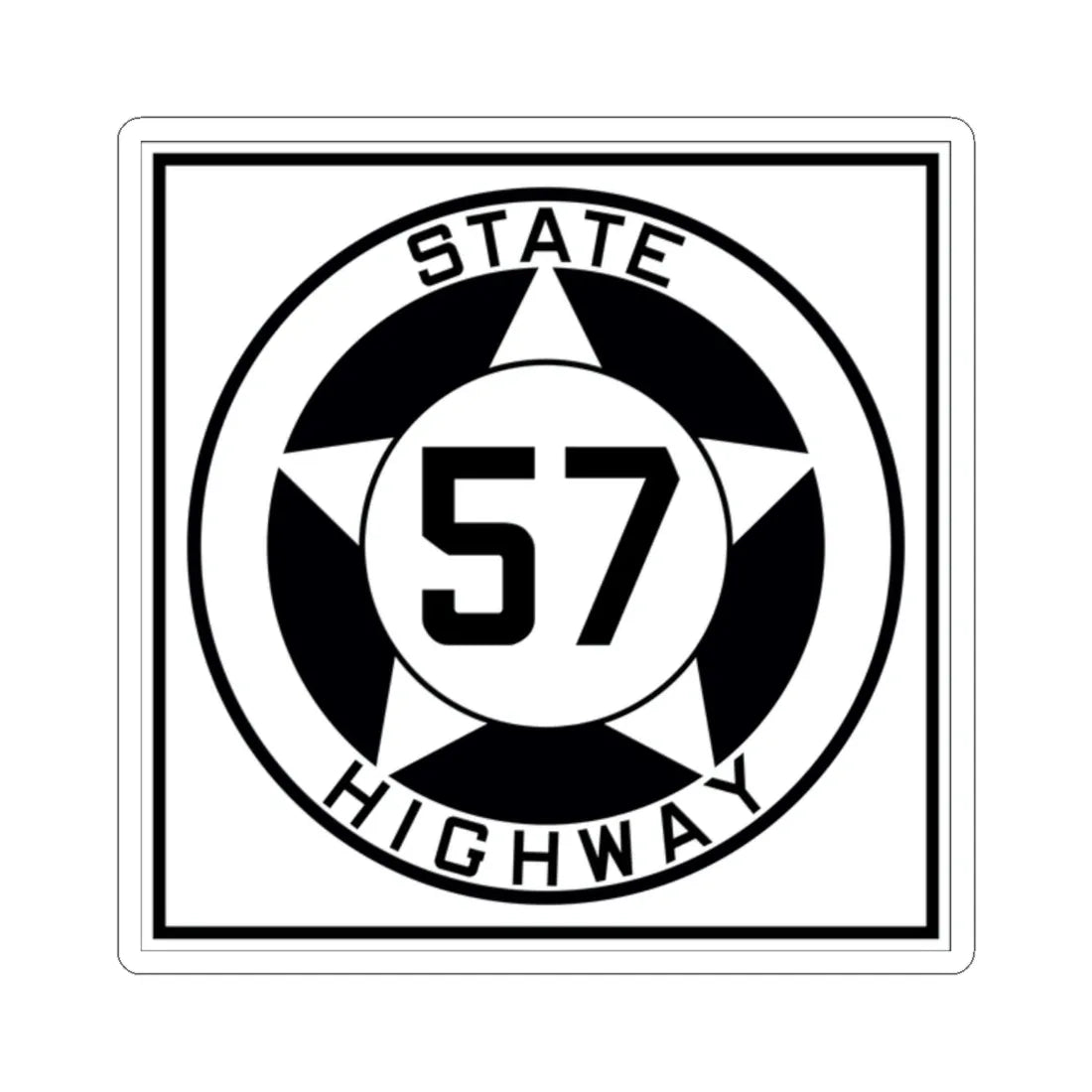 Texas 57 1935 (Texas) (Road Sign) STICKER Vinyl Kiss-Cut Decal 2 Inch White - The Sticker Space
