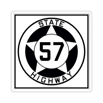 Texas 57 1935 (Texas) (Road Sign) STICKER Vinyl Kiss-Cut Decal 2 Inch White - The Sticker Space