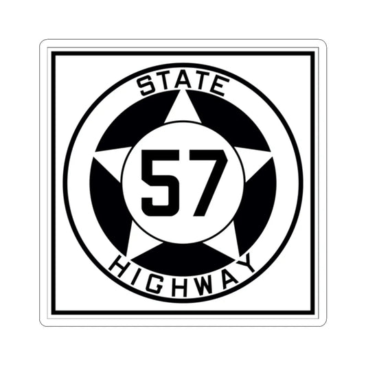 Texas 57 1935 (Texas) (Road Sign) STICKER Vinyl Kiss-Cut Decal 2 Inch White - The Sticker Space