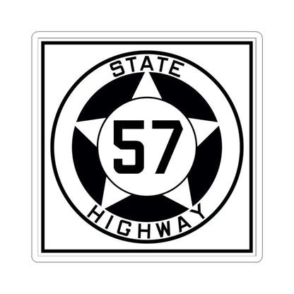 Texas 57 1935 (Texas) (Road Sign) STICKER Vinyl Kiss-Cut Decal 3 Inch White - The Sticker Space