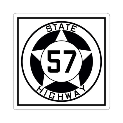 Texas 57 1935 (Texas) (Road Sign) STICKER Vinyl Kiss-Cut Decal 4 Inch White - The Sticker Space