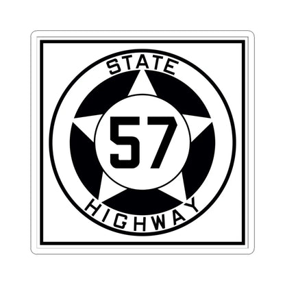 Texas 57 1935 (Texas) (Road Sign) STICKER Vinyl Kiss-Cut Decal 6 Inch White - The Sticker Space