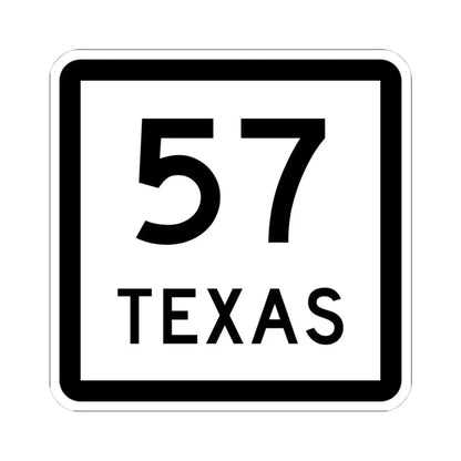 Texas 57 (Texas) (Road Sign) STICKER Vinyl Kiss-Cut Decal 4 Inch White - The Sticker Space