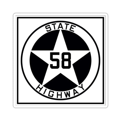 Texas 58 1917 (Texas) (Road Sign) STICKER Vinyl Kiss-Cut Decal 6 Inch White - The Sticker Space