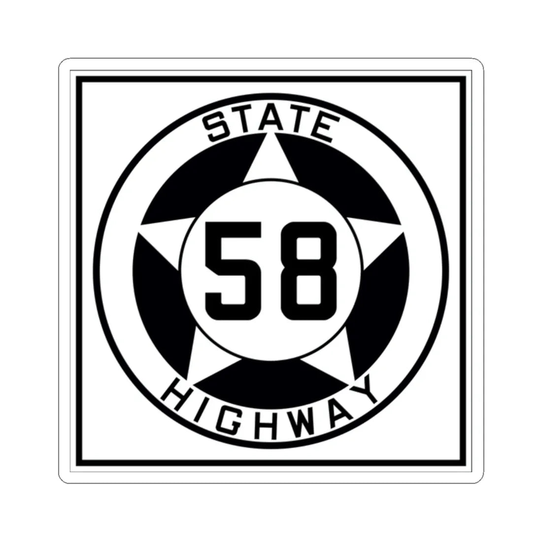 Texas 58 1935 (Texas) (Road Sign) STICKER Vinyl Kiss-Cut Decal – The ...