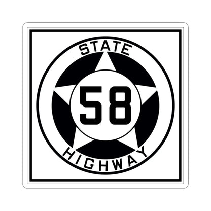 Texas 58 1935 (Texas) (Road Sign) STICKER Vinyl Kiss-Cut Decal 3 Inch White - The Sticker Space