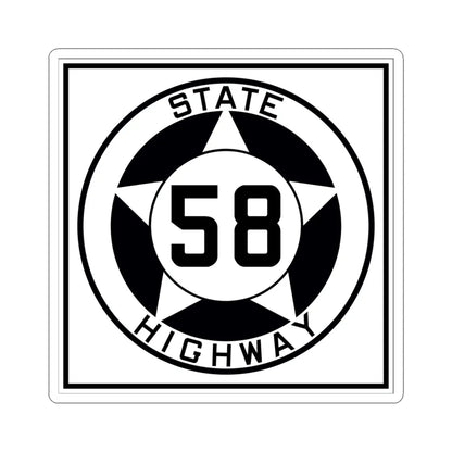 Texas 58 1935 (Texas) (Road Sign) STICKER Vinyl Kiss-Cut Decal 6 Inch White - The Sticker Space