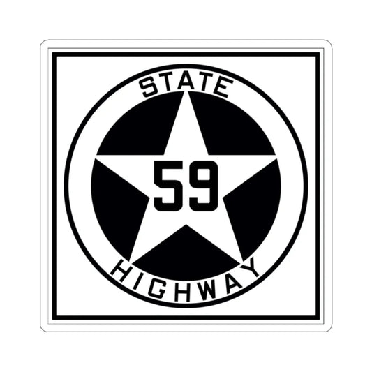 Texas 59 1917 (Texas) (Road Sign) STICKER Vinyl Kiss-Cut Decal 2 Inch White - The Sticker Space