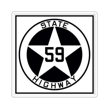 Texas 59 1917 (Texas) (Road Sign) STICKER Vinyl Kiss-Cut Decal 6 Inch White - The Sticker Space