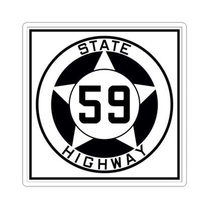 Texas 59 1935 (Texas) (Road Sign) STICKER Vinyl Kiss-Cut Decal 2 Inch White - The Sticker Space