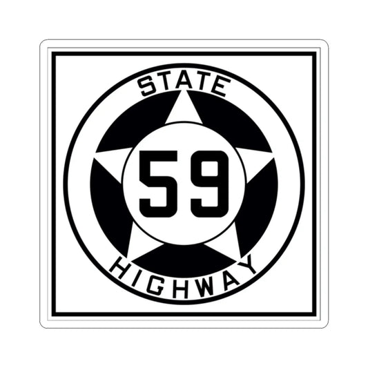 Texas 59 1935 (Texas) (Road Sign) STICKER Vinyl Kiss-Cut Decal 2 Inch White - The Sticker Space