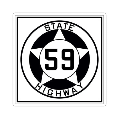 Texas 59 1935 (Texas) (Road Sign) STICKER Vinyl Kiss-Cut Decal 4 Inch White - The Sticker Space