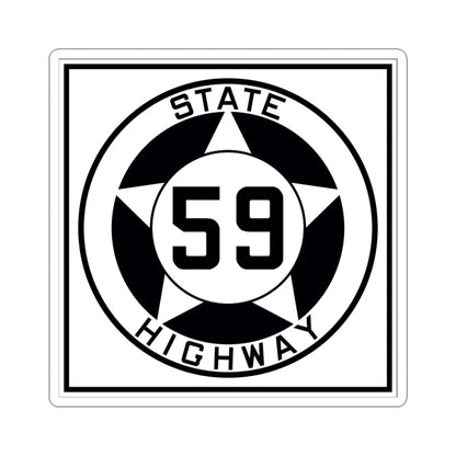 Texas 59 1935 (Texas) (Road Sign) STICKER Vinyl Kiss-Cut Decal 6 Inch White - The Sticker Space