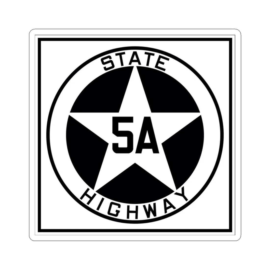 Texas 5A 1917 (Texas) (Road Sign) STICKER Vinyl Kiss-Cut Decal 3 Inch White - The Sticker Space