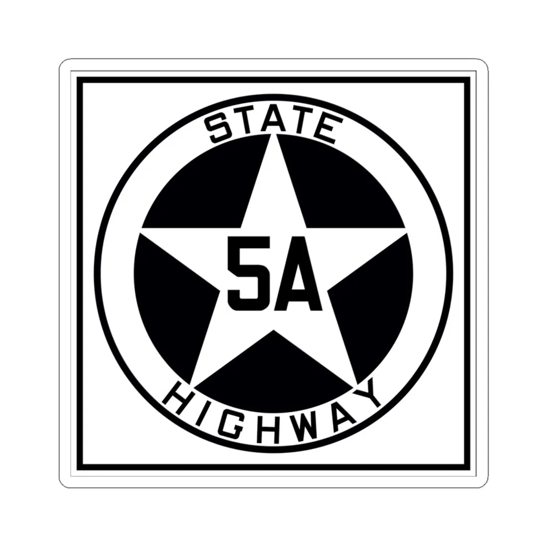 Texas 5A 1917 (Texas) (Road Sign) STICKER Vinyl Kiss-Cut Decal 4 Inch White - The Sticker Space