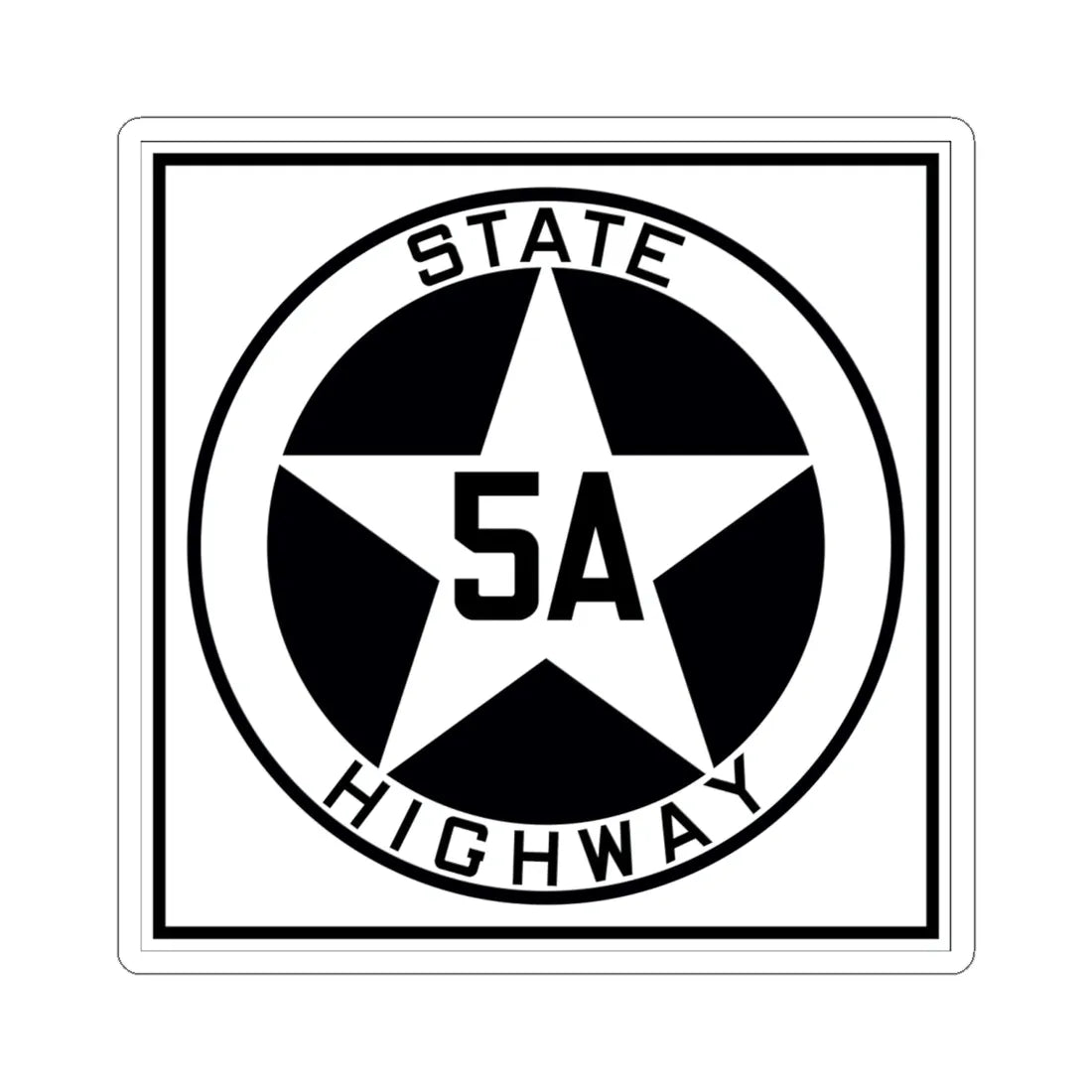 Texas 5A 1917 (Texas) (Road Sign) STICKER Vinyl Kiss-Cut Decal 6 Inch White - The Sticker Space