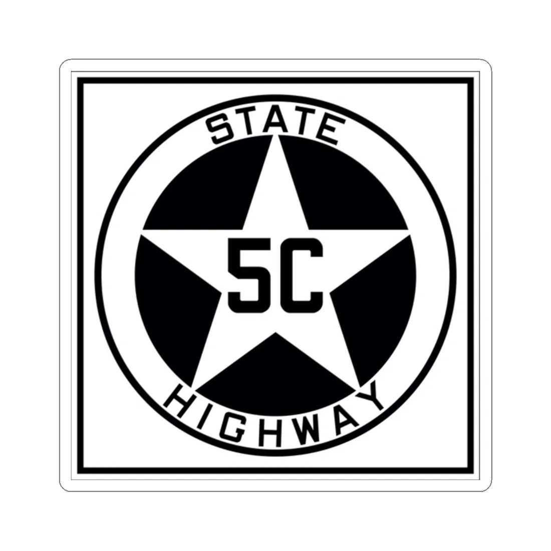 Texas 5C 1917 (Texas) (Road Sign) STICKER Vinyl Kiss-Cut Decal 2 Inch White - The Sticker Space