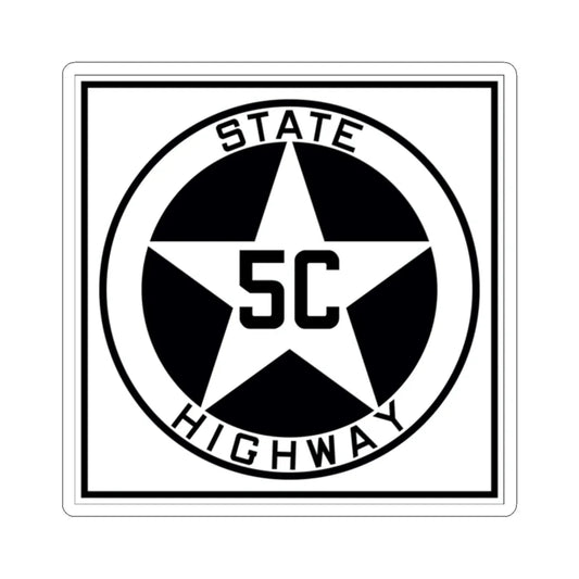Texas 5C 1917 (Texas) (Road Sign) STICKER Vinyl Kiss-Cut Decal 2 Inch White - The Sticker Space
