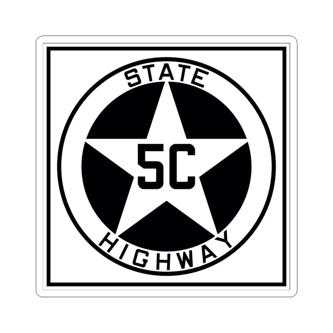 Texas 5C 1917 (Texas) (Road Sign) STICKER Vinyl Kiss-Cut Decal 6 Inch White - The Sticker Space