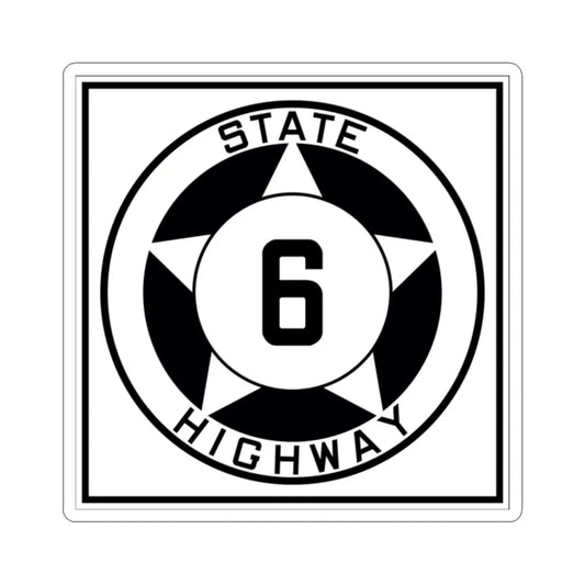 Texas 6 1935 (Texas) (Road Sign) STICKER Vinyl Kiss-Cut Decal 2 Inch White - The Sticker Space