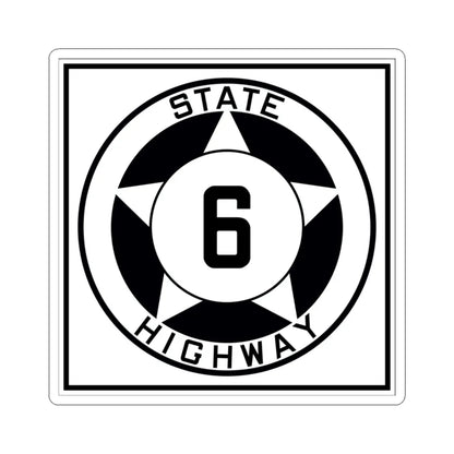 Texas 6 1935 (Texas) (Road Sign) STICKER Vinyl Kiss-Cut Decal 3 Inch White - The Sticker Space