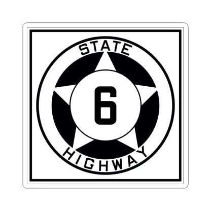 Texas 6 1935 (Texas) (Road Sign) STICKER Vinyl Kiss-Cut Decal 4 Inch White - The Sticker Space