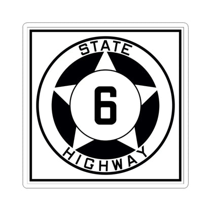 Texas 6 1935 (Texas) (Road Sign) STICKER Vinyl Kiss-Cut Decal 6 Inch White - The Sticker Space