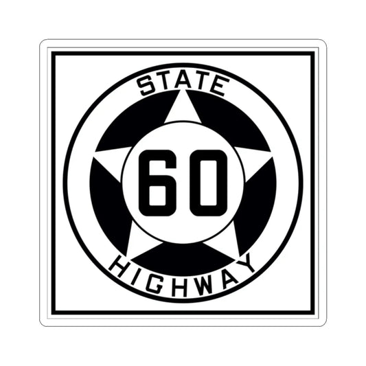 Texas 60 1935 (Texas) (Road Sign) STICKER Vinyl Kiss-Cut Decal 2 Inch White - The Sticker Space