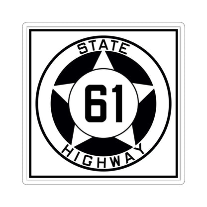 Texas 61 1935 (Texas) (Road Sign) STICKER Vinyl Kiss-Cut Decal 3 Inch White - The Sticker Space
